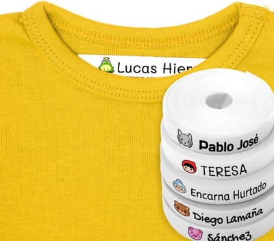100 Gepersonaliseerde Strijklabels voor Kleding met Iconen in Kleur naar Keuze
