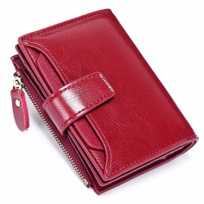Dailygoods- Portemonnee Dames RFID-Blokkering - Kleine Compacte Portemonnee - Bi-fold Rits - ID Venster - Handig voor Handtas - Privacybescherming - Damesportemonnee