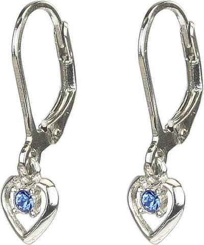 Traveller Oorbellen - Oorhangers Meisje - Hart / Hartje - Blauw - Hangers - Zilver 925 - Kristal - Preciosa Crystals - 21 x 6 mm - Dushi - 545231
