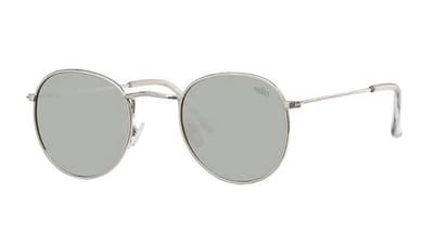 Hidzo Ronde Zonnebril Zilver - UV 400 - Zilvere Glazen - Inclusief Brillenkoker