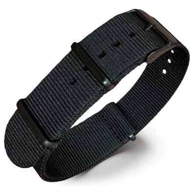 NATO Horlogeband G10 Military Nylon Strap - Zwart - Zwart Staal 18mm