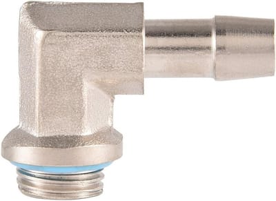 2 Stuks G1/4 90 Graden Hoekadapter Messing, Slangadapter met Siliconen O-ring voor PC Waterkoelsystemen, 9mm Slangverbinding