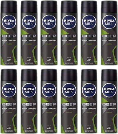 NIVEA MEN Deep Amazonia Deodorant Spray / Anti Transpirant - JUMBOPAK - 12 x 150 ml