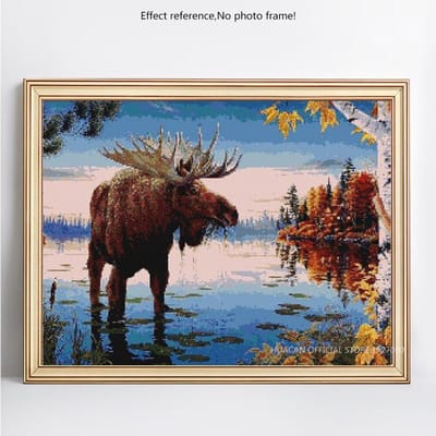Diamant peinture pleine ronde orignal diamant mosaïque Animal diamant broderie 20X30CM
