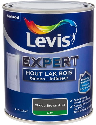 Levis - Expert Hout Lak Binnen Mat Mix - Shady Brown A80 - Mengverf - 1 L