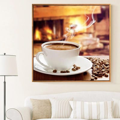 Strass peinture cristal décor à la maison bricolage diamant peinture après-midi café temps 3D point de croix 30x30CM black