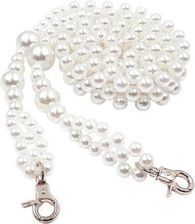 Telefoonketting met Parels voor Hangend Gebruik, Schouderband, Tasaccessoire, Vervangbare Dubbele Rijen Schouderbanden (120 cm) - Anti-diefstal Functie, Stijlvolle Tasdecoratie