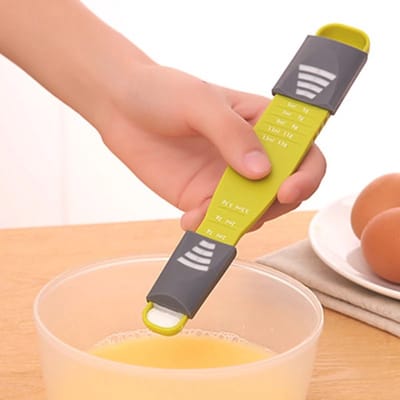 Verstelbare Maatlepel I Meet Gram & Milliliter I Lepelweegschaal I Maatschep I 8 Meetstanden