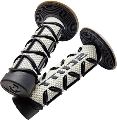 Motorfiets Handgrepen - Stuur Handvatten - Comfortabel Rijden - Drievoudige Dichtheid - 7/8 inch - Zwart Wit