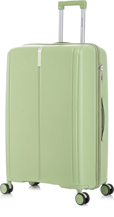 TRAVELERZ - Valencia - Grote koffer - 97L - 76x49x29cm - Polypropyleen - Harde schaal - Cijferslot - Lichtgewicht - Flexibel - Duurzaam - Dubbele wielen - Spinner wielen - Pistachegroen - Groen