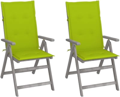 Opklapbare Tuinstoelen - Buitenstoelen Kussens - Ontspannen Buiten - Verstelbare Rugleuning - 57 x 69 x 110 cm - Grijs