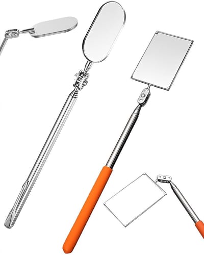 Dailygoods- Inspectiespiegel Roestvrij Staal - Telescopische Handspiegel - Ergonomisch Handvat - Draaibare Spiegelhals - Voor Monteurs en Inspecteurs - Helder Reflectieoppervlak