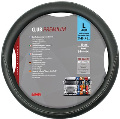 Club, Skeentex stuurwielhoes - L - 46/48 cm - Zwart