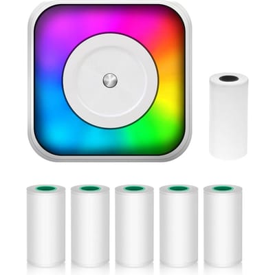 Mini thermische printer Multifunctionele draagbare stickermaker met RGB-licht Instant Photo Inkless