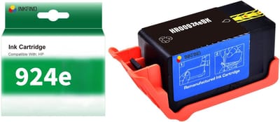 INKFIND 924e Zwart inktcartridge compatibel met HP 924 924e 4K0U6NE 4K0V0NE Zwart geschikt voor HP OfficeJet Pro 8120/8130 series - 1-pack Zwart
