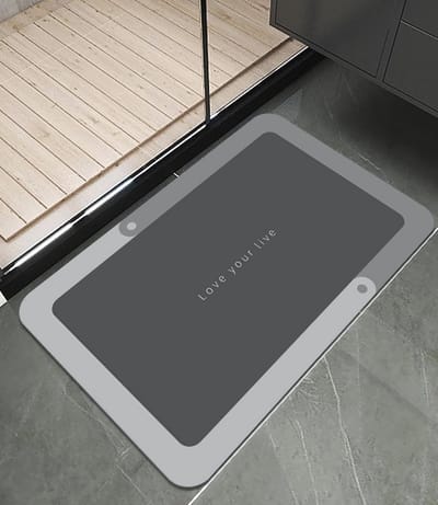 Antislip Badmat 40 x 60 cm - Absorberend en Wasbaar Badkamertapijt voor Thuis - Sneldrogend Microvezel in Grijs