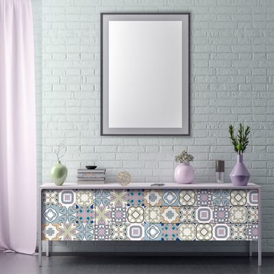 Meubeldecoratiestickers - Zelfklevende stickers voor keuken en woonkamer - 30 FONSECA meubel- en cementtegelstickers - 30 stickers 20x20cm
