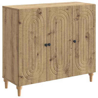 vidaXL - Dressoir - Artisanaal - eiken - 89 - x - 34,5 - x - 80 - cm - Bewerkt - hout