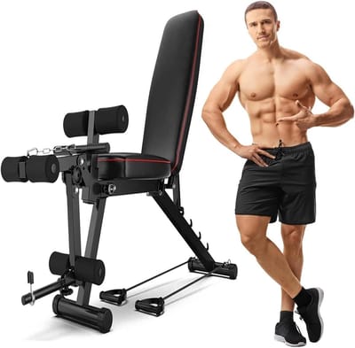 Fitness Bank - Trainingsbank Hometrainer - Kracht Training - 5 Verstelbare Hoeken - 162x111x48cm - Zwart