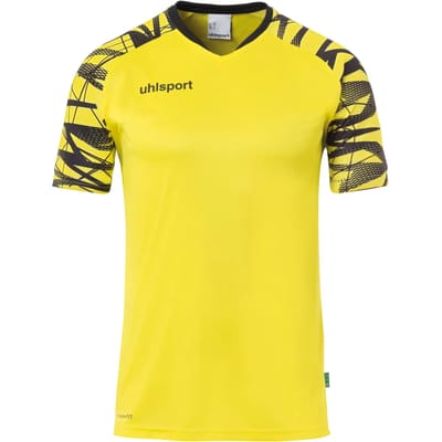 Uhlsport Goal 25 Shirt Korte Mouw Kinderen - Geel / Zwart | Maat: 116