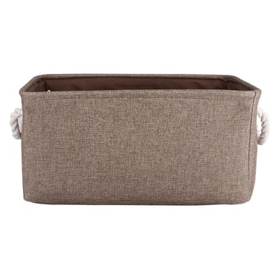 Foldable Fabric Storage Bin Basket toy Clothes Towel Laundry Box Container Brown L gray