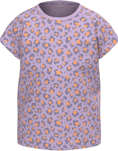 Name it t-shirt meisjes - paars - leopard - NKFvigga - maat 116