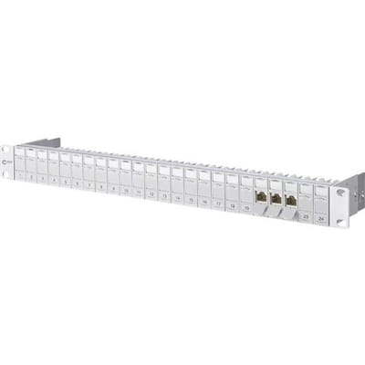 Metz Connect 130920-E 24 poorten Netwerkpatchpaneel 483 mm (19) CAT 6A 1 HE Zilver (metallic) Ingericht