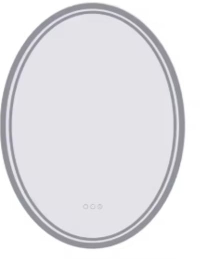 Ovale Wandspiegel Vaylen - Zilver - Spiegel - Met verlichting - Badkamer - 80x60cm