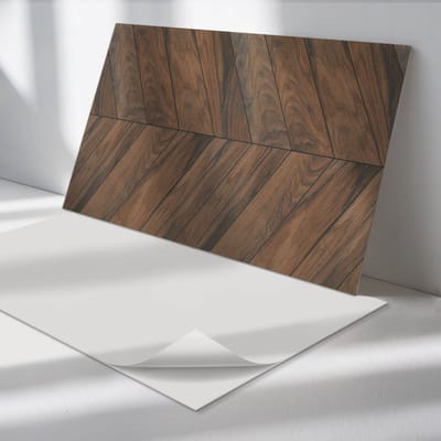 Wallfluent Vinyl Wandpaneel - Visgraatpatroon Wandpaneel PVC - 100 cm x 50 cm - Bruin Vinyl Wandpaneel - Set van 1 - Rechthoekig Wandbekleding Vinyl - Texturen Wandpaneel - Zelfklevend Wandpaneel - Wandpaneel Keuken en Badkamer