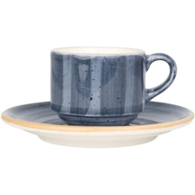 Bonna Aura Dusk - Espresso kopjes & schotel - 80 cc - Porselein - set van 6