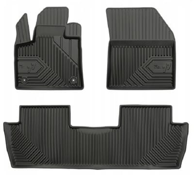 Frogum No.77 Luxe Rubberen Automatten Set - Geschikt voor PEUGEOT 5008 II (2017-heden) - 3-delig (Achtermat uit één stuk) - Perfecte Pasvorm - Geurloos TPE - 4 cm Hoge Rand - Zwart