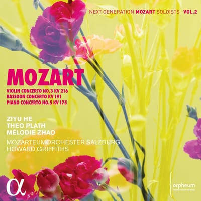 Ziyu He, Theo Plath, Mélodie Zhao, Das Mozarteum Orchester Salzburg, Howard Griffiths - Mozart: Violin Concerto No. 3 Kv 216 | Bassoon Concerto Kv 191 | Piano Concerto No. 5 Kv 175 (CD)