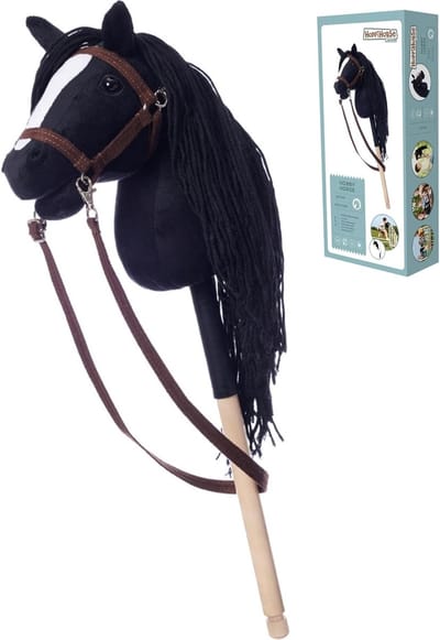 Stokpaard met hoofdstel - Hobby paard - Hobby horsing sport - Antislip siliconen grip - 60 cm hoogte - Beige
