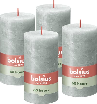 Bolsius - Rustieke Kaars - 4 Stuks - Jade Groen - 13cm