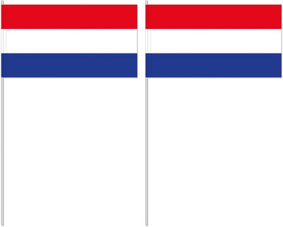 Zwaaivlaggetjes Nederland - 50x - 12 x 24 cm - handvlaggetjes - versiering - feestartikelen