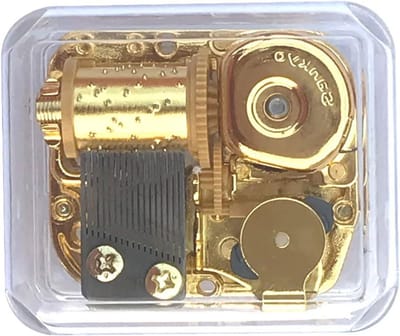Acryl Muziekdoos - Wind Up Doosje - Decoratief Object - Gouden Muziekmechanisme - 6 cm - Transparant