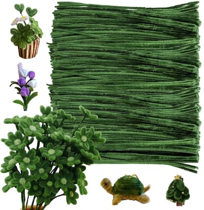 Set van 300 Pijpenragers voor Creatieve Knutselprojecten, Groen, 6 mm x 30 cm, Perfect voor Kerst- en Paasdecoraties