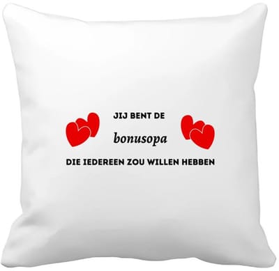 Akyol - jij bent de bonusopa die iedereen zou willen hebben Kussen hoes - Opa - geweldige opa - liefste bonusopa - verjaardag - cadeau - kado - bedankje - geschenk - 40 bij 40 cm