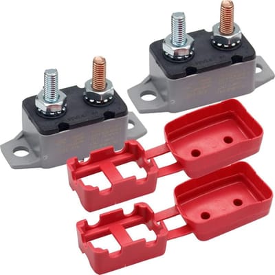 Automakbreeker AR Serie - Dubbele Studlijn - Voertuig Beveiliging - Thermische Automatische Reset - DC 12V-24V - Rood