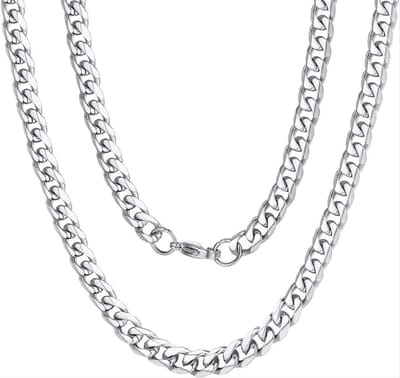Jumada's - Valentijn Cadeau voor Mannen: Zilverkleurige Cuban Link Ketting - Dikke Schakels - 5mm - Perfect voor Valentijnsdag - Heren Kettingen - Cadeautjes voor Hem