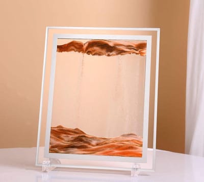 Drijfzand Schilderij - Bewegend Zand - Decoratie Thuis - Uniek Dynamisch Beeld - 10 inch - Meerkleurig