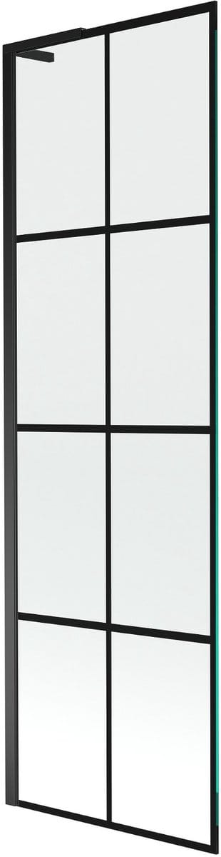 Mexen Next L badscherm voor bad 1-deurs 60 x 150 , zwart raster, zwart - 895-060-000-03-77-70