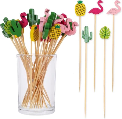 Cocktailspiesen voor Feestjes - 100 Stuks Houten Vingerfood Prikkers van 12 cm