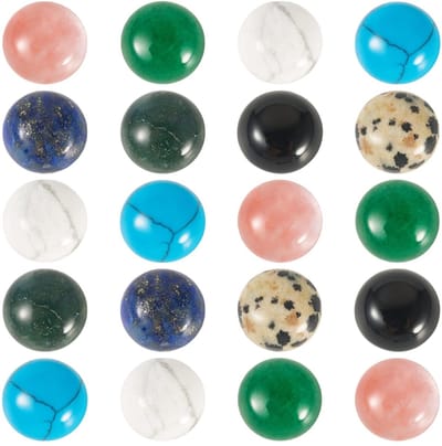 Cosensi - Beadthoven Round Gemstone Cabochons - Half Round Dome Cabochon - Voor DIY Sieraden - Natuurlijke en Synthetische Steentjes - Geschikt voo...