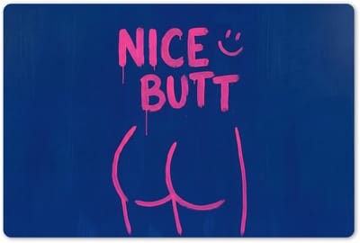Placemats 45x30 cm - Placemat kunststof - 1 stuk - Brutaal - Grappig - Blauw - Borden onderleggers - Decoratie voor op tafel - Keuken tafeldecoratie accessoires - Vinyl onderlegger - Tafelversiering