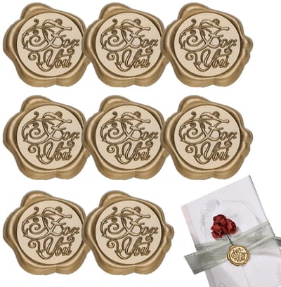 Dailygoods- Waszegels 8 Stuks - Zelfklevende Stickers - Vintage Design - Gouden Waszegelstickers - Decoratie voor Bruiloften/Verjaardagen - Hoogwaardig Materiaal - Zegels