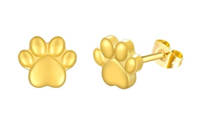 oorbellen hondenpoot - oorstekers - hond poot - earrings dog pawn - rvs - waterproof - kleur goud - cadeau - pootje dogs