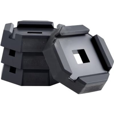 VEVOR 4-pack RV-nivelleringspads, aanhangwagen-krikpads van rubber, 2300 kg laadvermogen (per pad), stabilisatiepad met groot oppervlak, ideaal voor vierkante voet (139,7 mm)