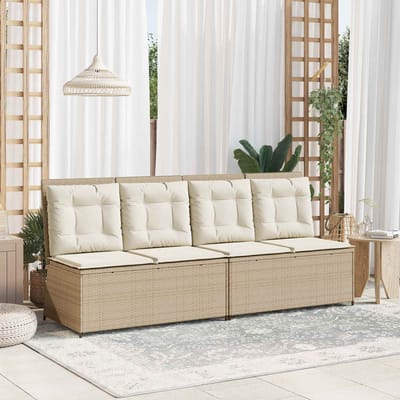 vidaXL - Tuinbank - Beige - poly - rattan