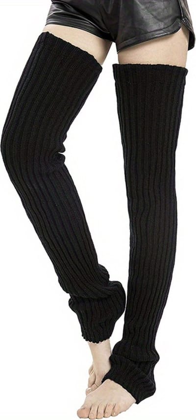 Nivard Beenwarmers - Dames - Overknee - Ballet - Wol - Kniekousen - Leg Warmers - Warm - Winter - Effen - Zwart